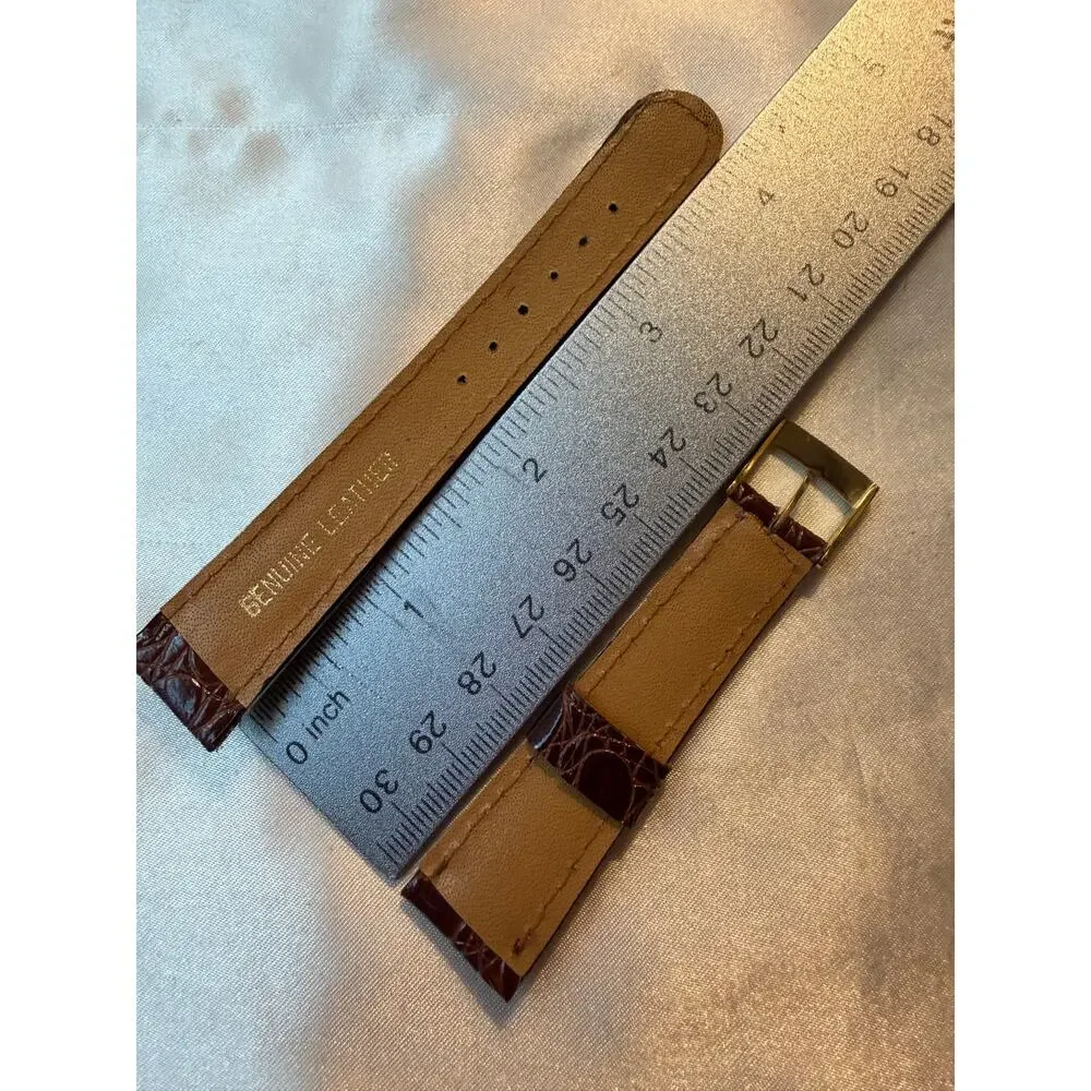Brown Crocodile-Pattern Genuine Leather Watch Band Strap (CCC115)